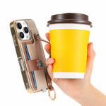 Shockproof Leather Wallet Case with Wrist Strap for iPhone 16 Series