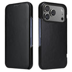 Premium Natural Cowhide Leather Flip Case for iPhone 17 Series