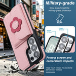 Pebbled Leather Crossbody Strap Case with Card Holder Pocket for Samsung Galaxy S25 Series