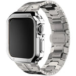 Stainless Steel Link Strap + TPU Case Combo for Apple Watch