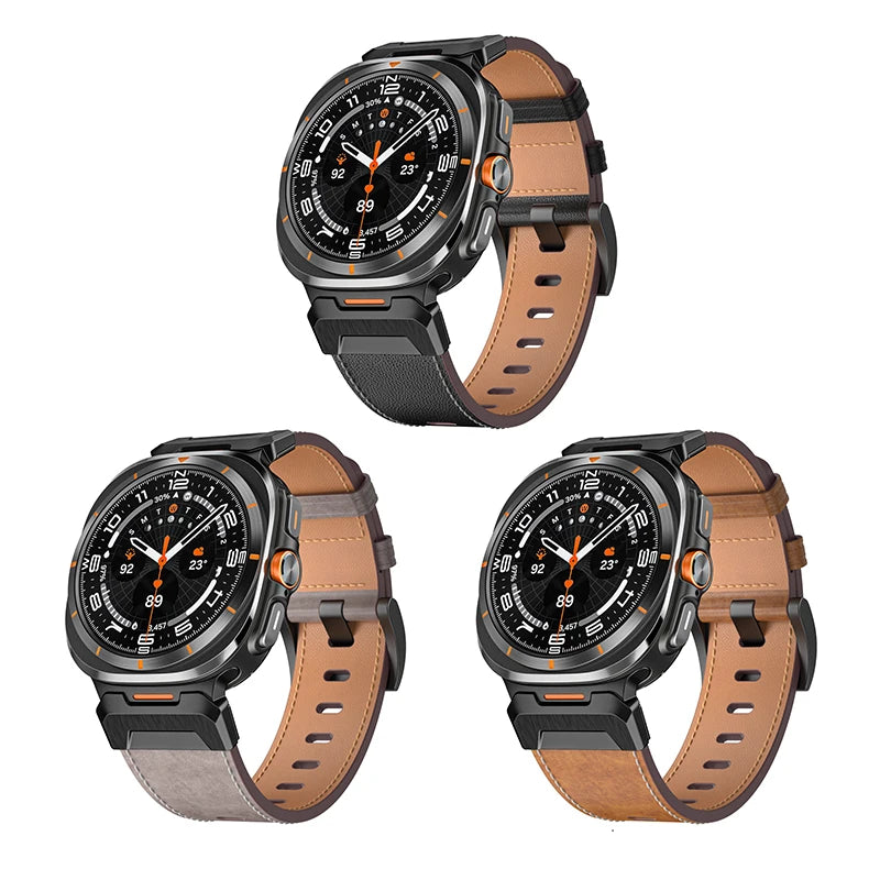 Leather Watch Strap for Samsung Galaxy Watch Ultra