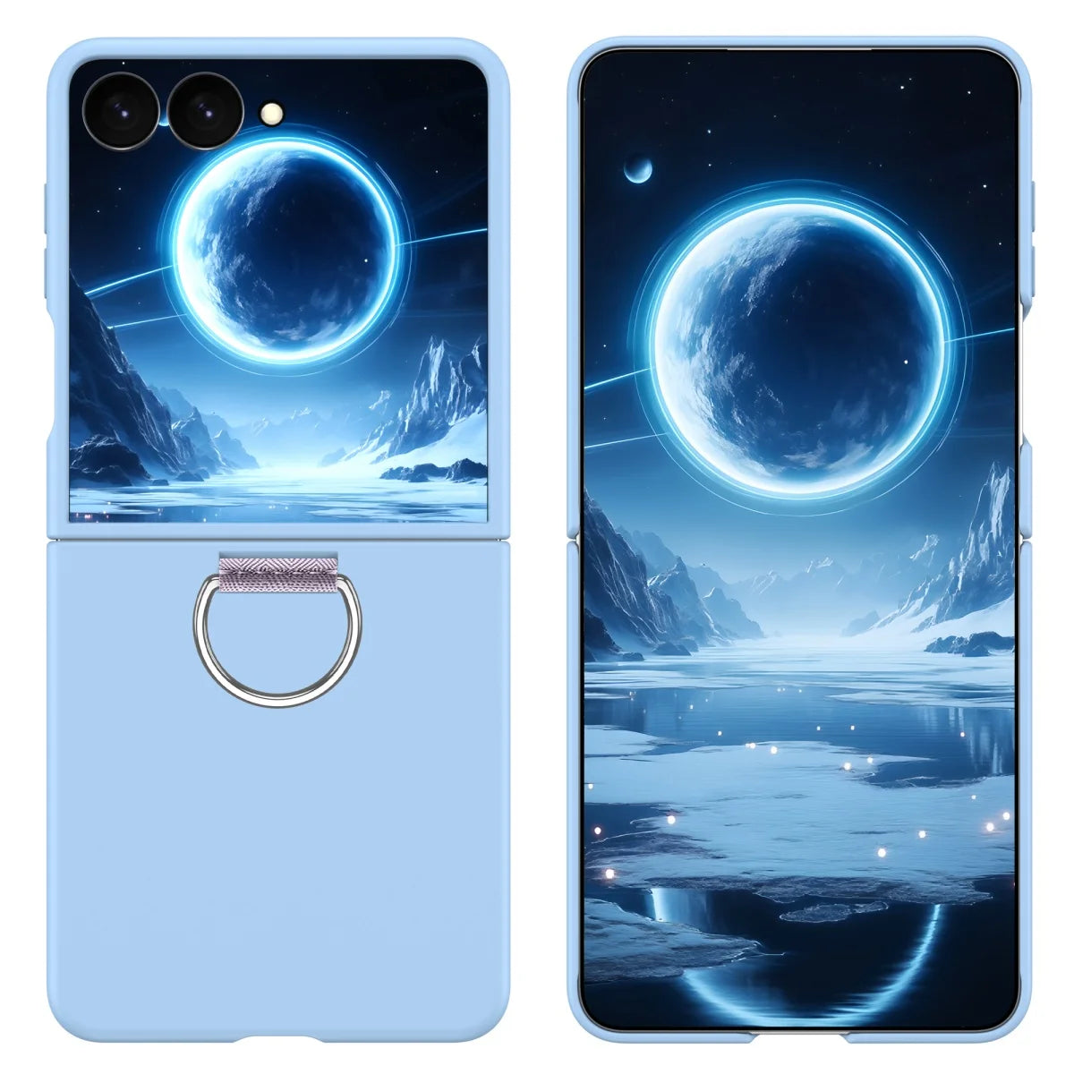 Shockproof Flip Case with Metal Ring for Samsung Galaxy Z Flip 8