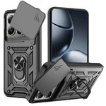 Shockproof Armor Magnetic Case with Slide Camera Cover & Ring Holder for Xiaomi 14T Series