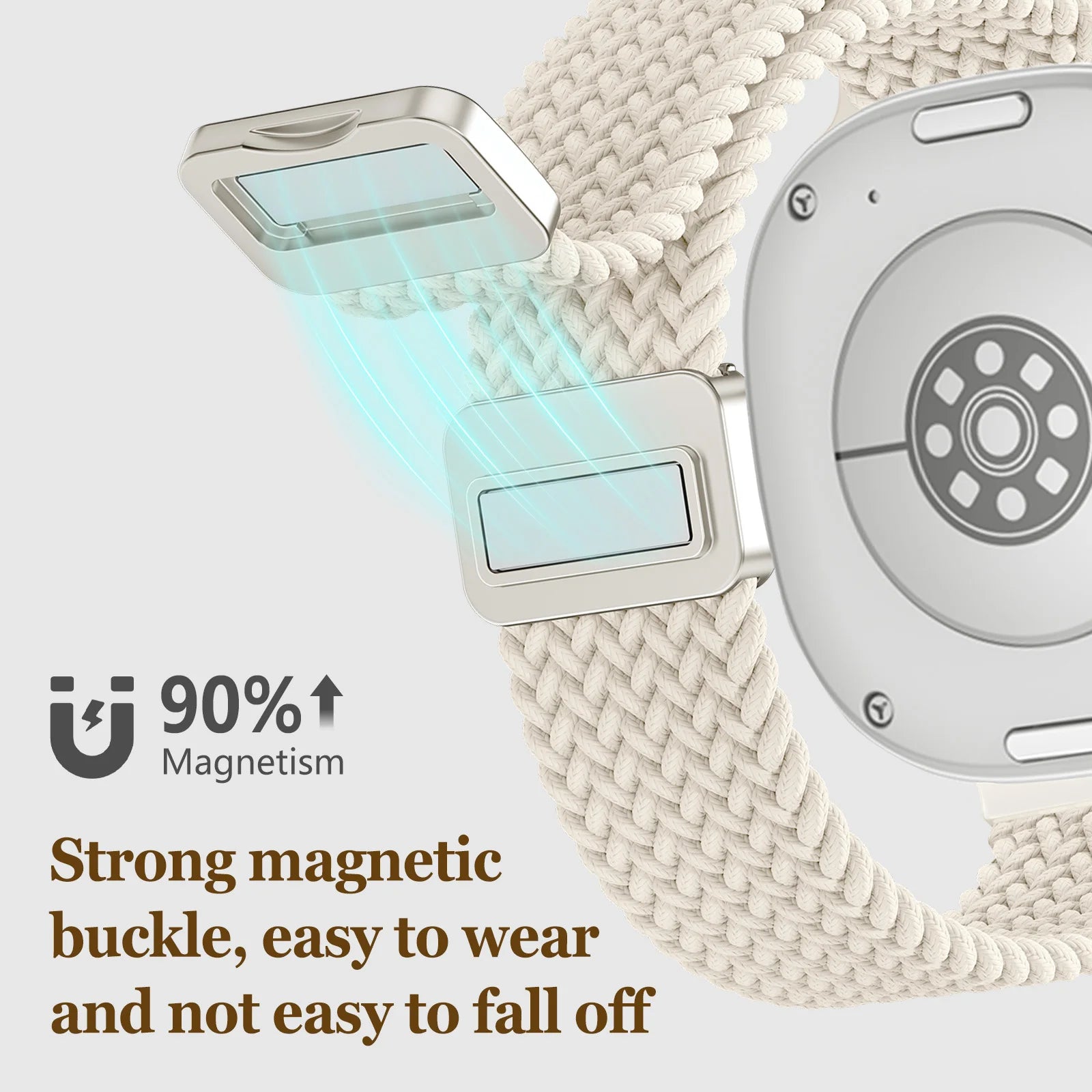 Magnetic Braided Nylon Wristband for Samsung Galaxy Watch 8 / Galaxy Watch 8 Classic