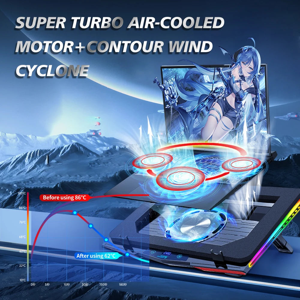 COOLCOLD Air Compression RGB Laptop Cooling Pad