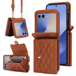 Crossbody PU Leather Phone Case with RFID Blocking & Card Slots for Samsung Galaxy Z Flip 7