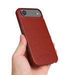 Premium Natural Cowhide Leather Flip Case for iPhone 17 Series
