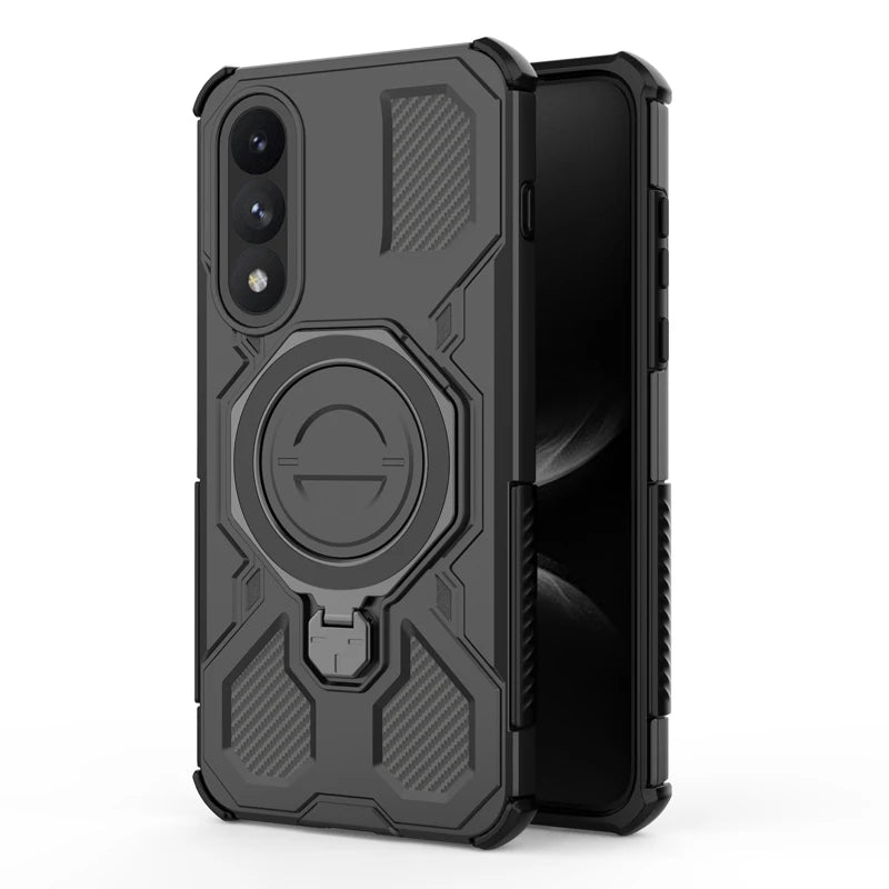 Rugged Protective Case with Metal Magnetic Holder Ring for OnePlus Nord 5