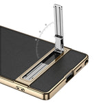 Luxury Matte Leather Case with Hidden Kickstand for Samsung Galaxy S26 Ultra