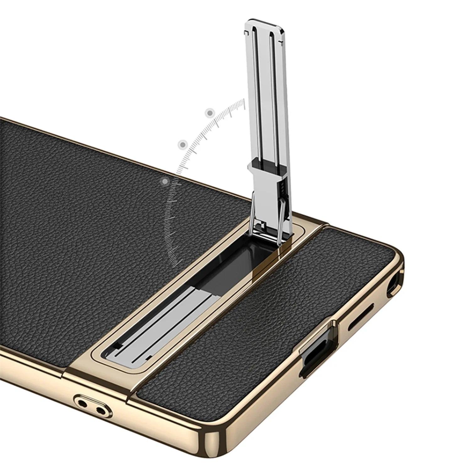Luxury Matte Leather Case with Hidden Kickstand for Samsung Galaxy S26 Ultra