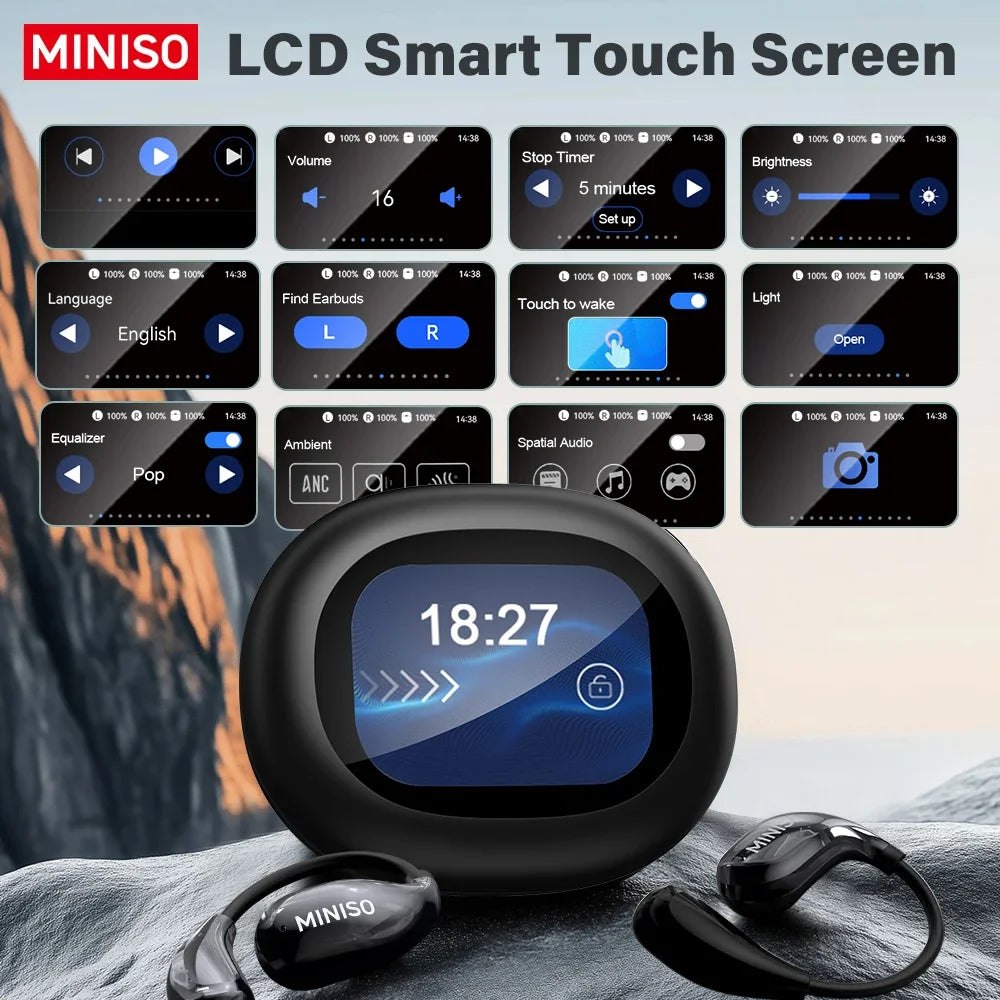 Miniso MS189 Smart AI Translation Earphones with LCD Color Display