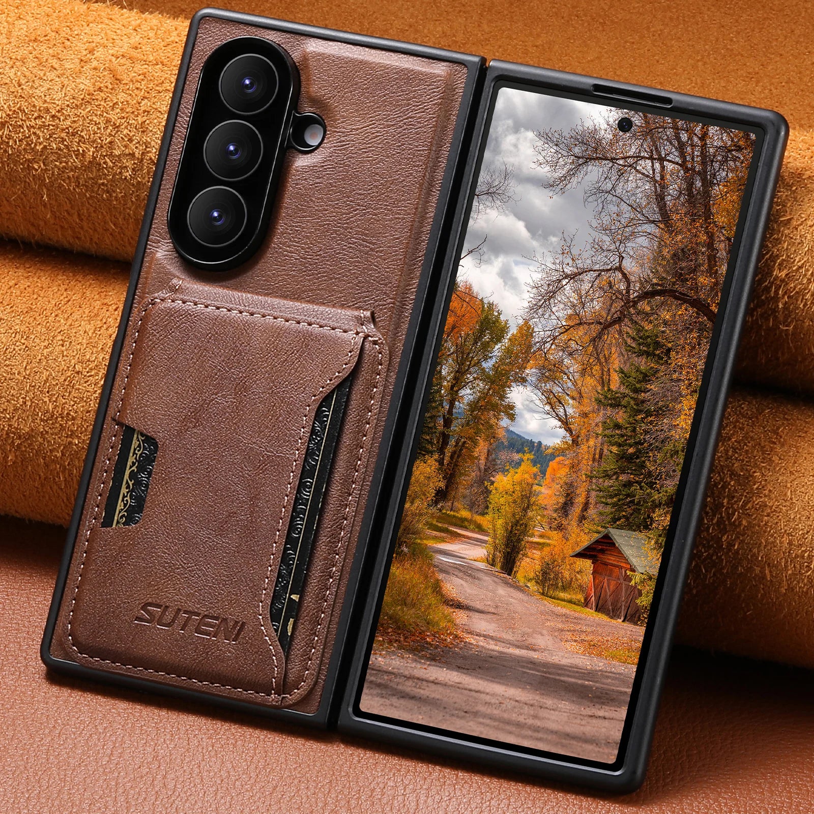 Luxury 2-in-1 Magnetic Leather Wallet Case with Card Slot for Galaxy Z Fold 7