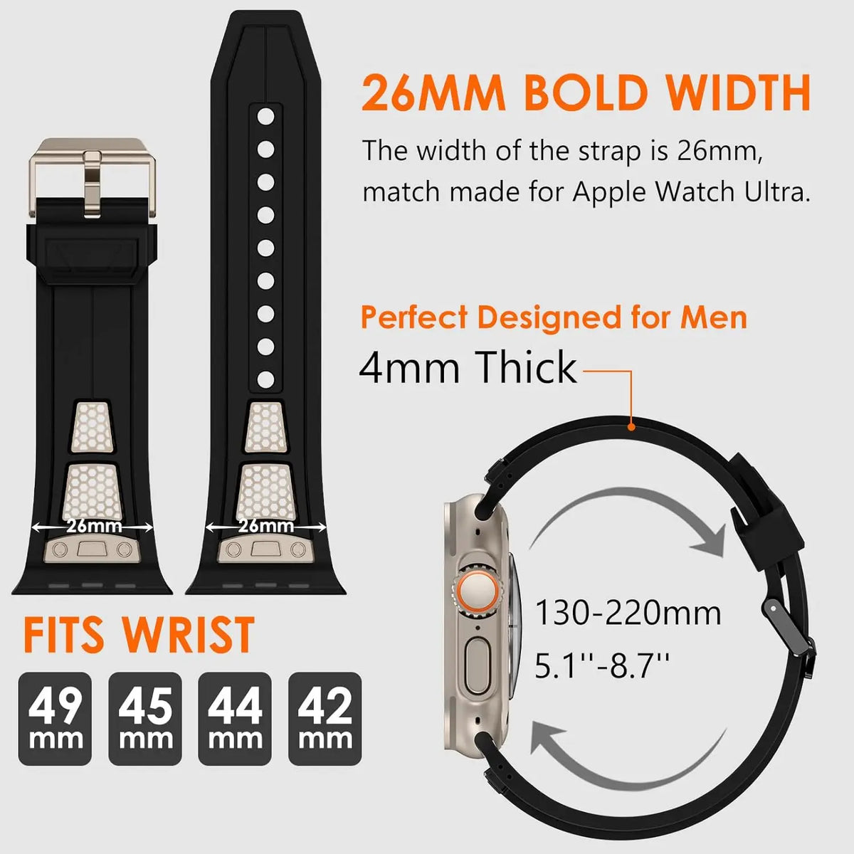 Perforated Mesh Sport Strap with Quick-Release Connector for Apple Watch