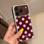 Polka Dot Hard Case with Raised Camera Frame for iPhone 18 Series