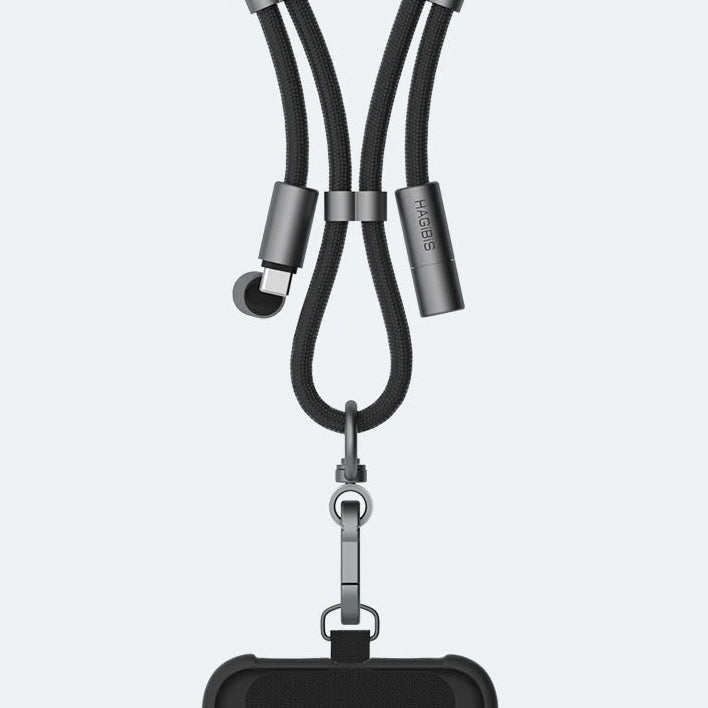 Hagibis Universal Phone Lanyard with USB-C Charging Cable