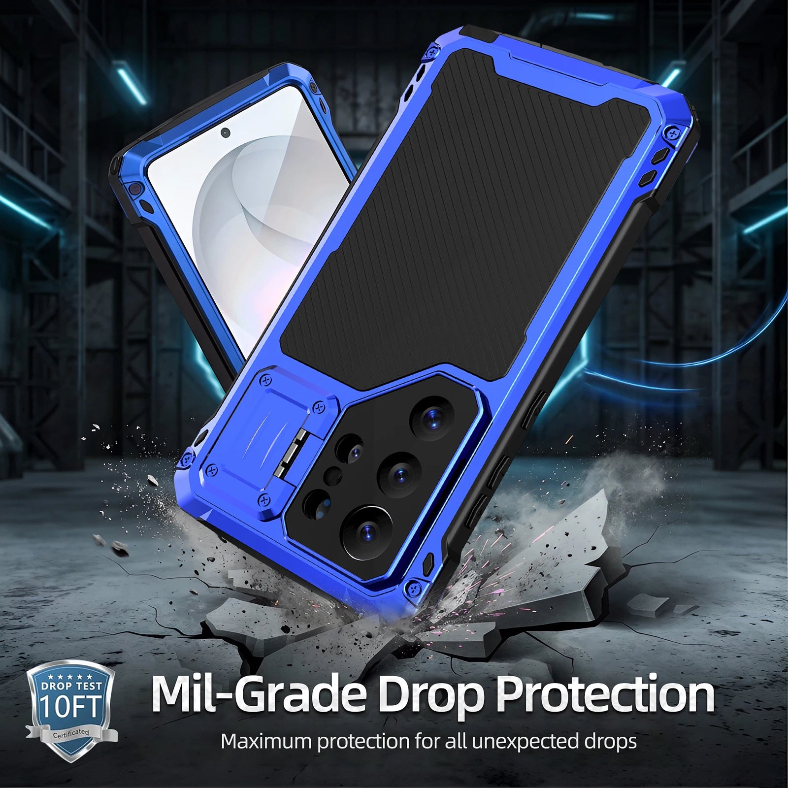 Shockproof Armor Case with Camera Lens Cover for Samsung Galaxy S25 Ultra