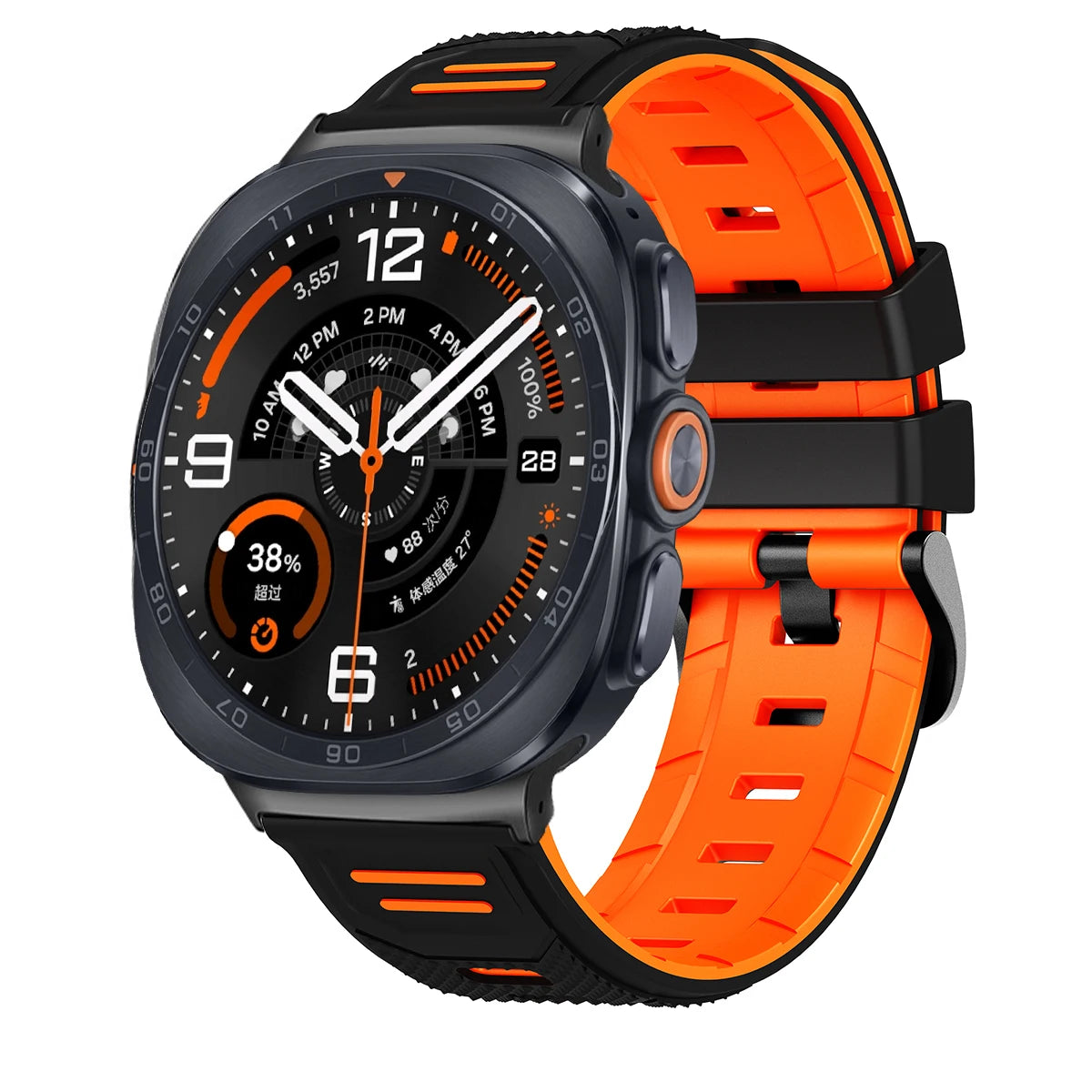 Two-Tone Perforated Silicone Sport Strap for Samsung Galaxy Watch Ultra 2