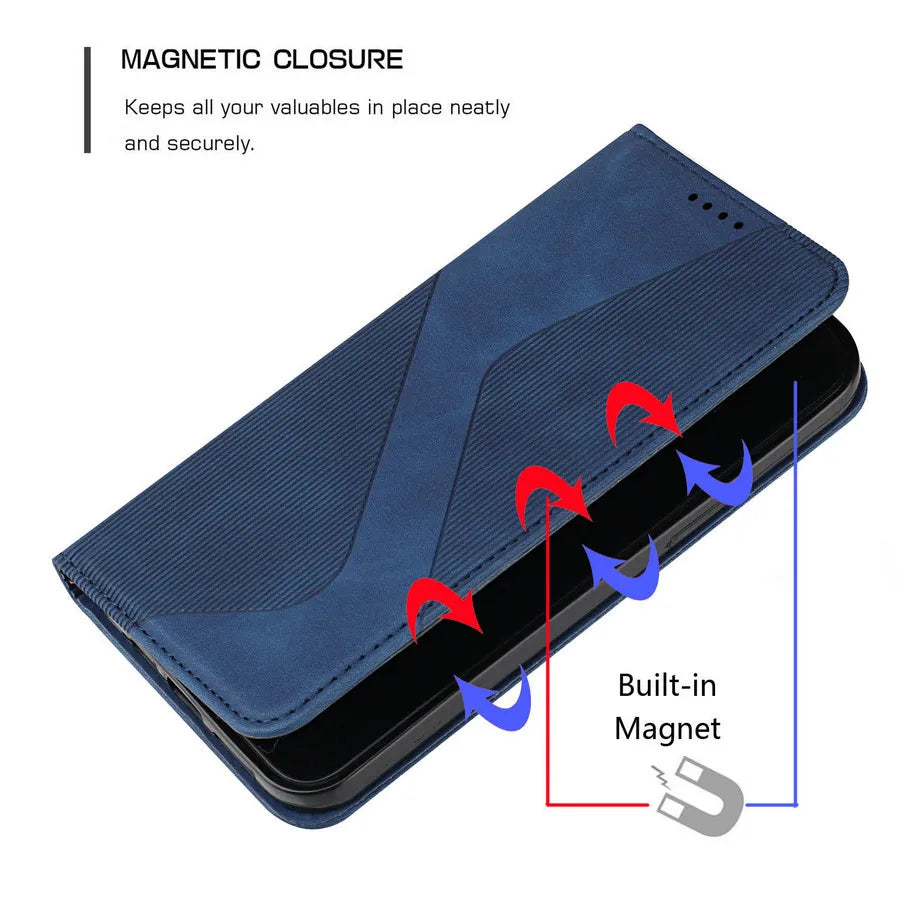 OPPO Find X9 / X9 Pro Magnetic Flip Wallet Case with Leather Texture