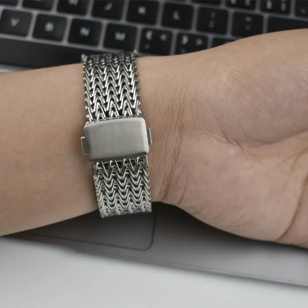 Magnetic Clasp Braided Mesh Band with Adjustable Sizing for Apple Watch