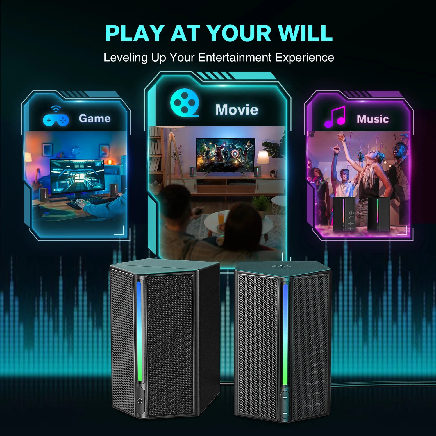 FIFINE Ampligame A20 Gaming Sound Box with Stereo Surround Sound