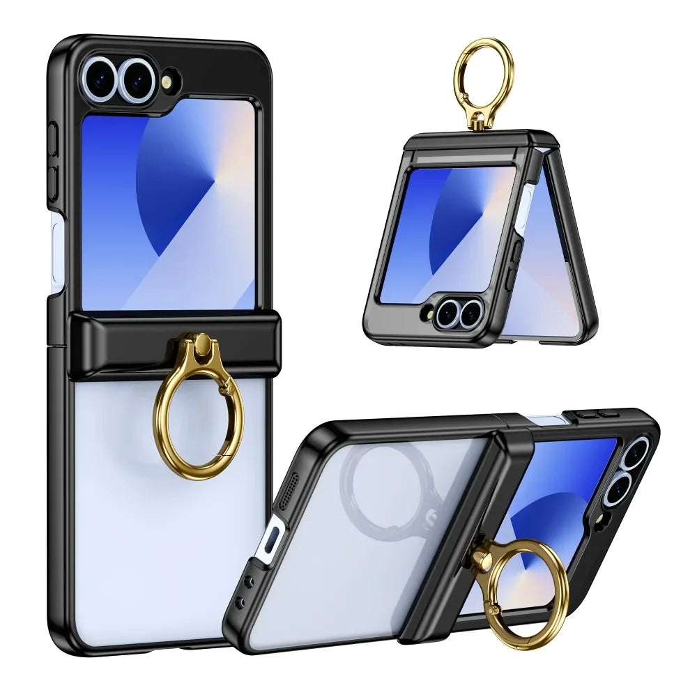 Luxury Hard Protective Case with Ring for Samsung Galaxy Z Flip 6