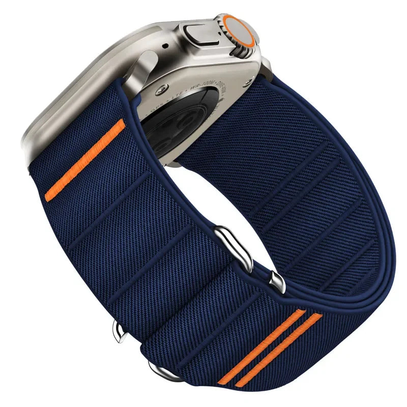 Woven Nylon Loop Closure Band with Shaped Buckle for Apple Watch