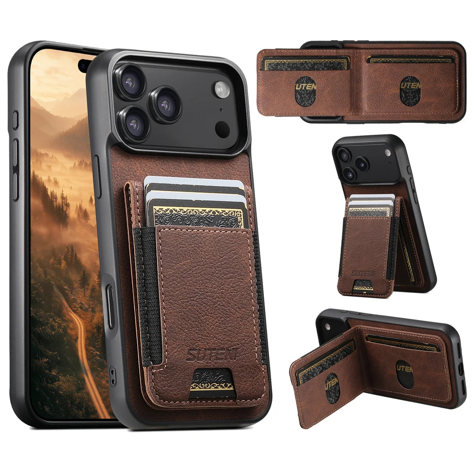 Premium PU Leather Wallet Case for iPhone 17 Series