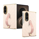 Luxury Business Velvet Leather Case with Wrist Strap for Samsung Galaxy Z Fold 8