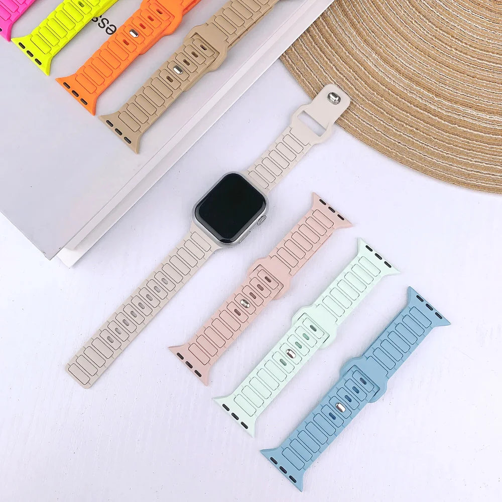 Durable Soft Silicone Watch Band for Apple Watch