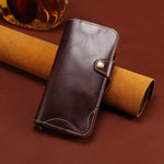 Genuine Leather Book Case Flip Case with Strap for Samsung Galaxy S26 Series