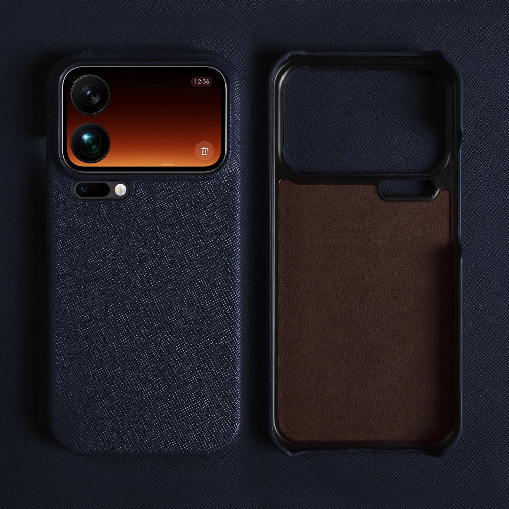 Genuine Leather Case with Raised Camera Protection for Xiaomi 18 Series