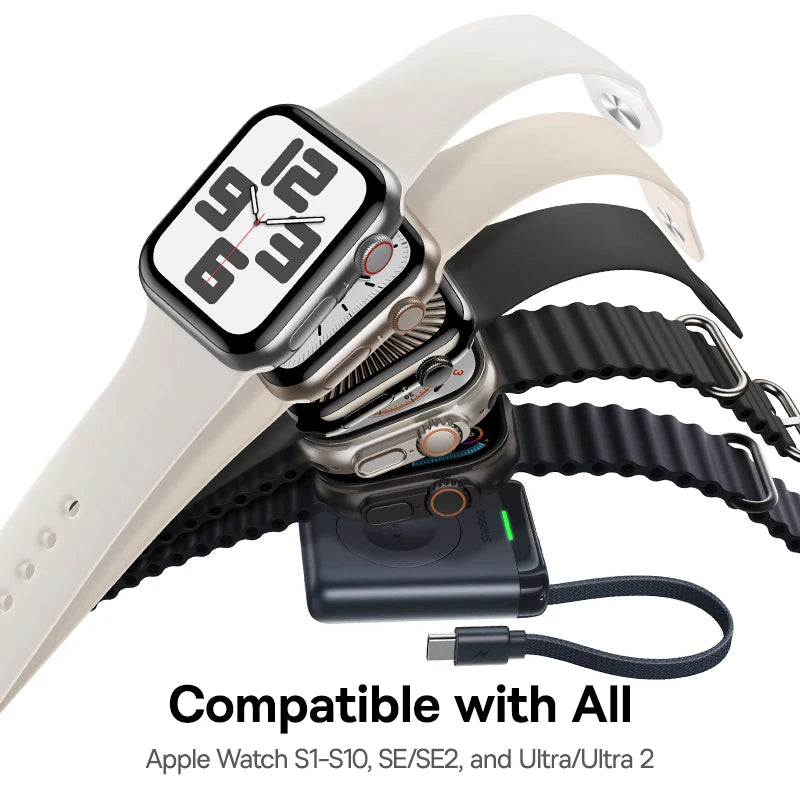 Baseus Compact 5W Apple Watch Magnetic Charger with USB-C Built-in Cable