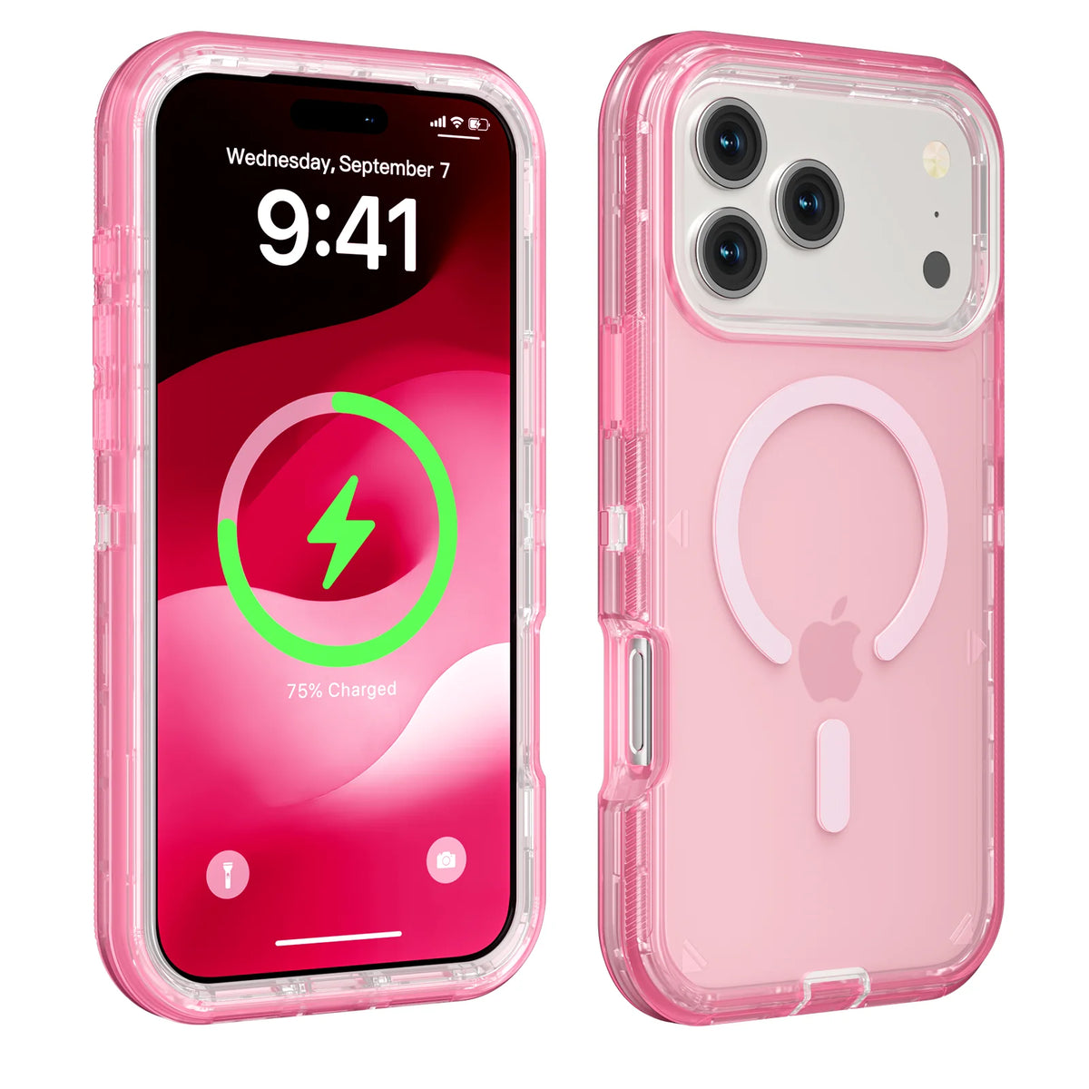 Clear PC+TPU Hybrid Shockproof Case with MagSafe Ring for iPhone 18 Series