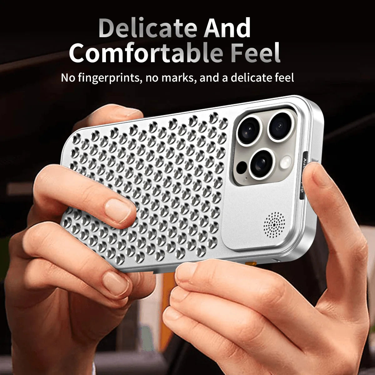 Shockproof Aluminum Metal Bumper Shell with Perfume Cooling Design for iPhone 15 Series