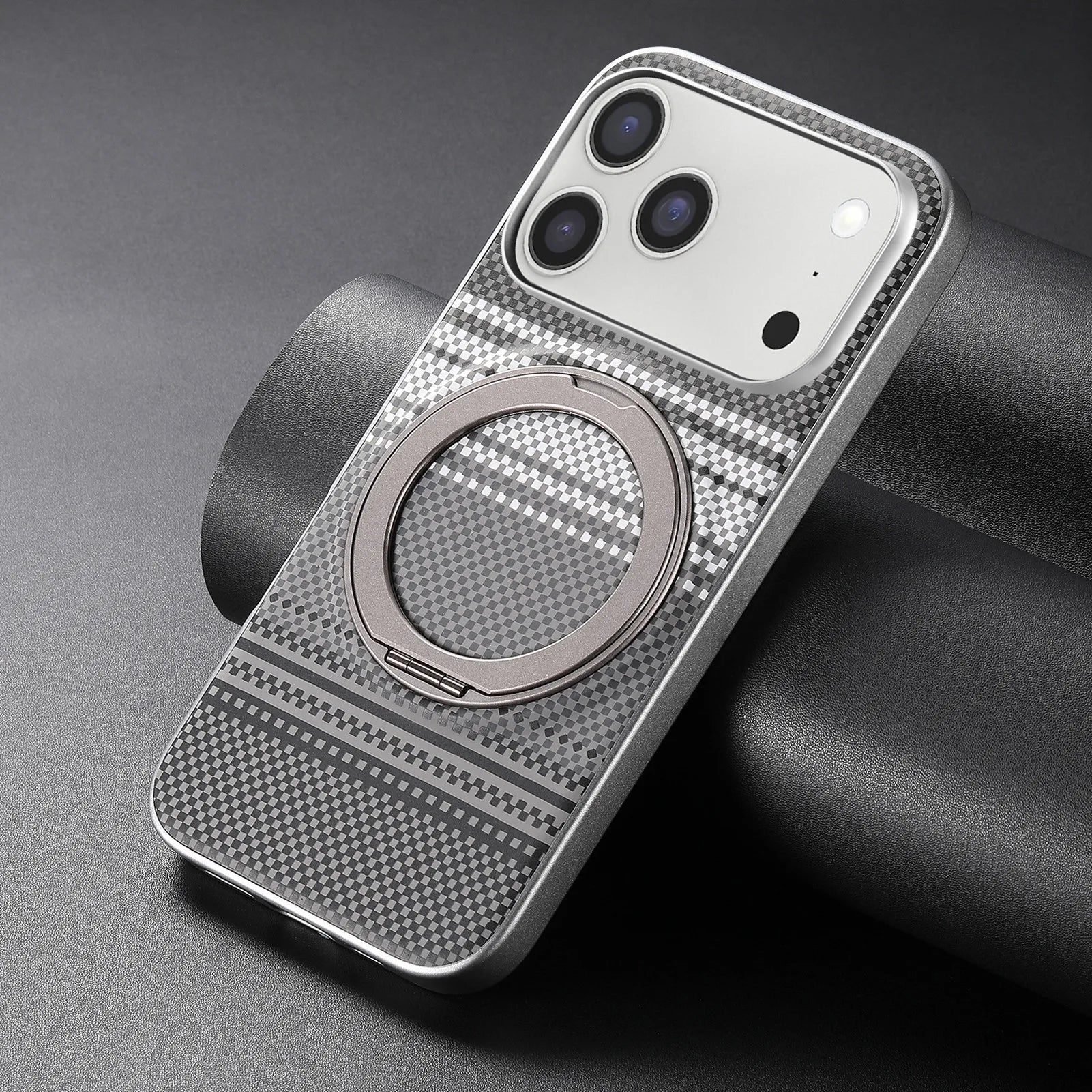 Carbon Fiber MagSafe Case with 360° Rotating Kickstand for iPhone 17 Series
