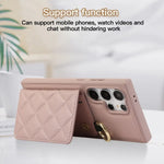 Crossbody Leather Ring Wallet Case with Mirror & Card Holder for Samsung Galaxy S24 Series
