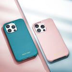 Natural Cowhide Lychee Leather MagSafe Case for iPhone 13 Series