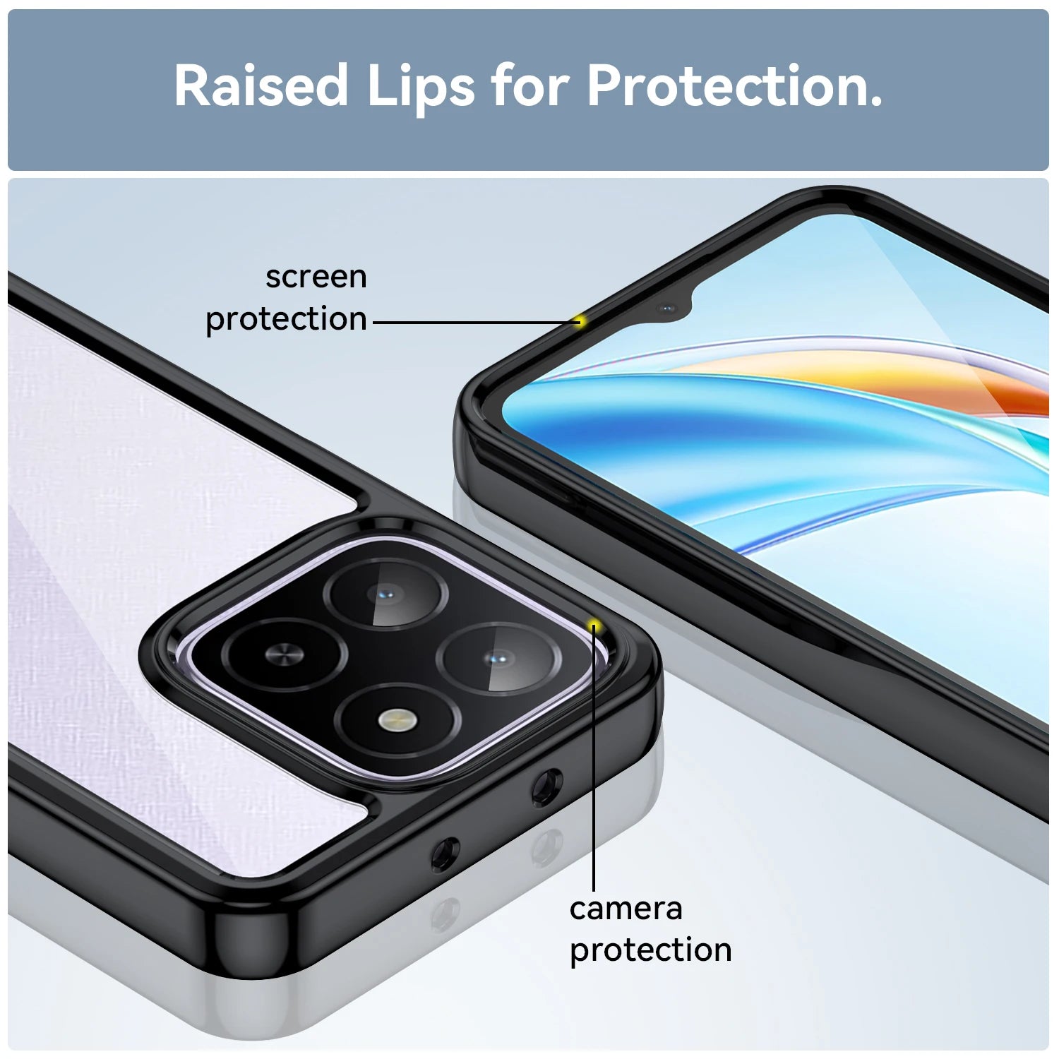 Honor X6B Shockproof Case with Hard Translucent Soft Edges