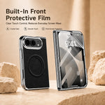Stone-Textured Foldable MagSafe Case with Ring Stand for iPhone Duo