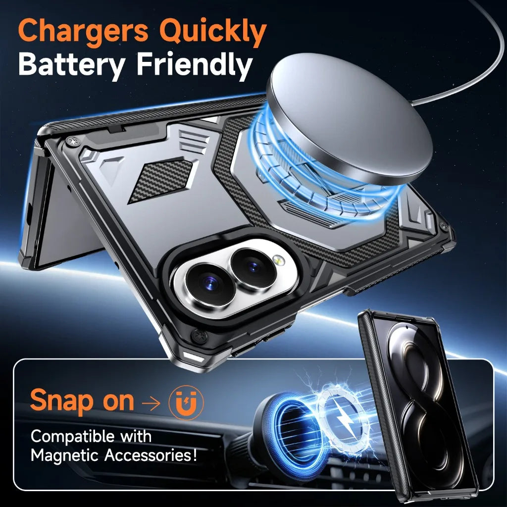 Heavy-Duty Magnetic Case with Kickstand for Samsung Galaxy Z Fold 8