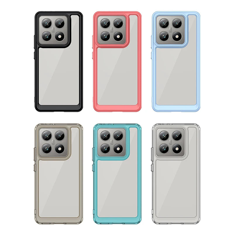 Premium Transparent PC and TPU Silicone Case for Xiaomi 14T Series