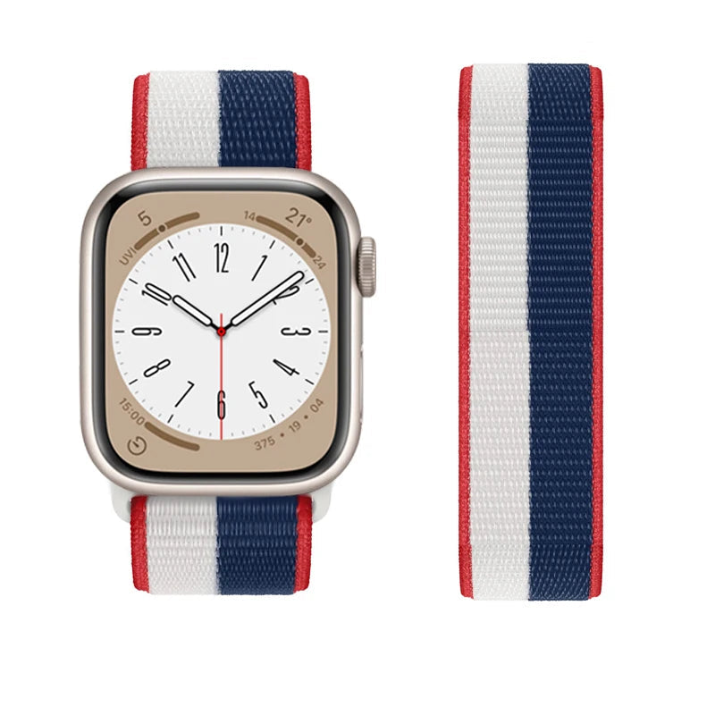 Breathable Flag Color Nylon Loop Wristband for Apple Watch