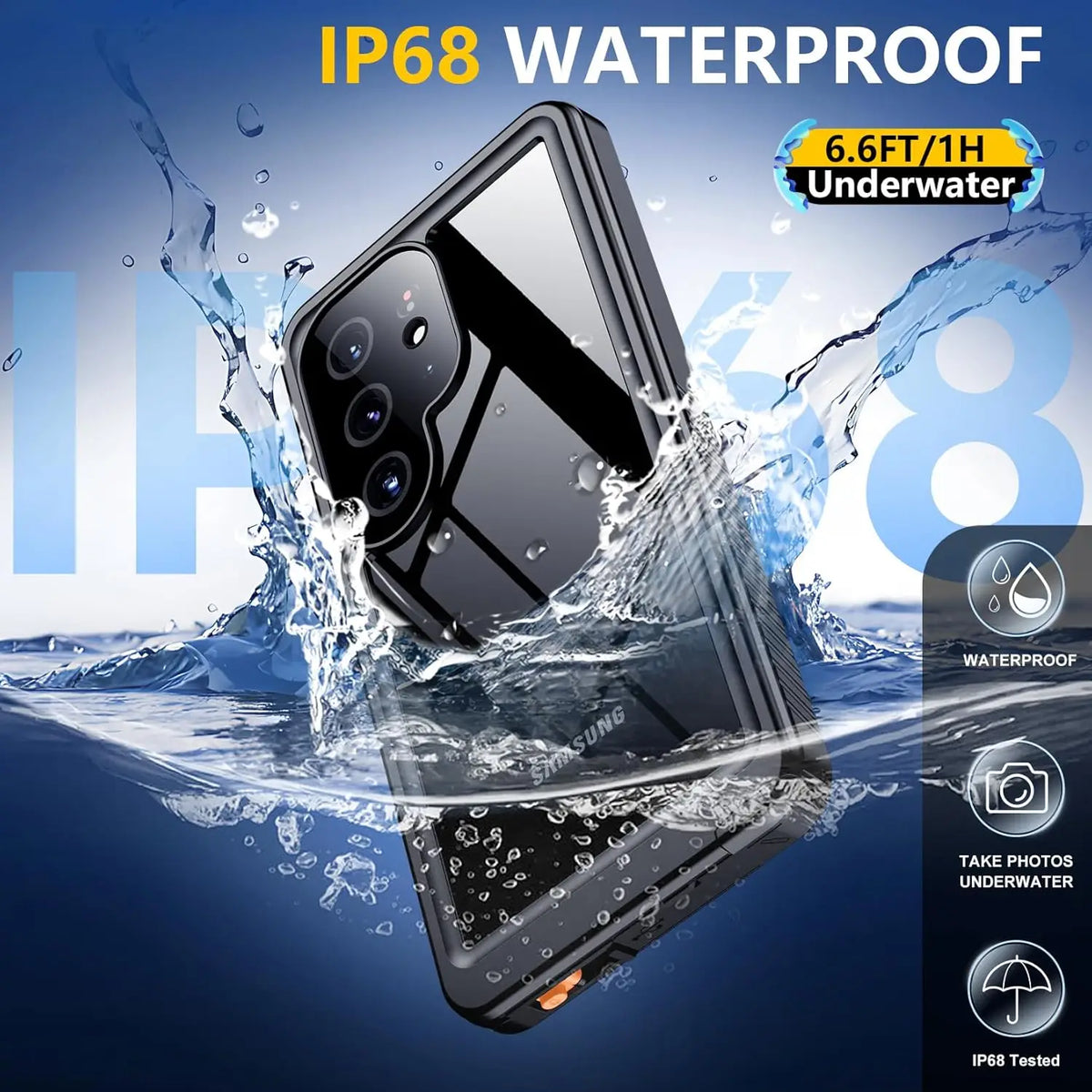 IP68 Waterproof Shockproof Case with Airbag Corners for Samsung Galaxy S24 Series