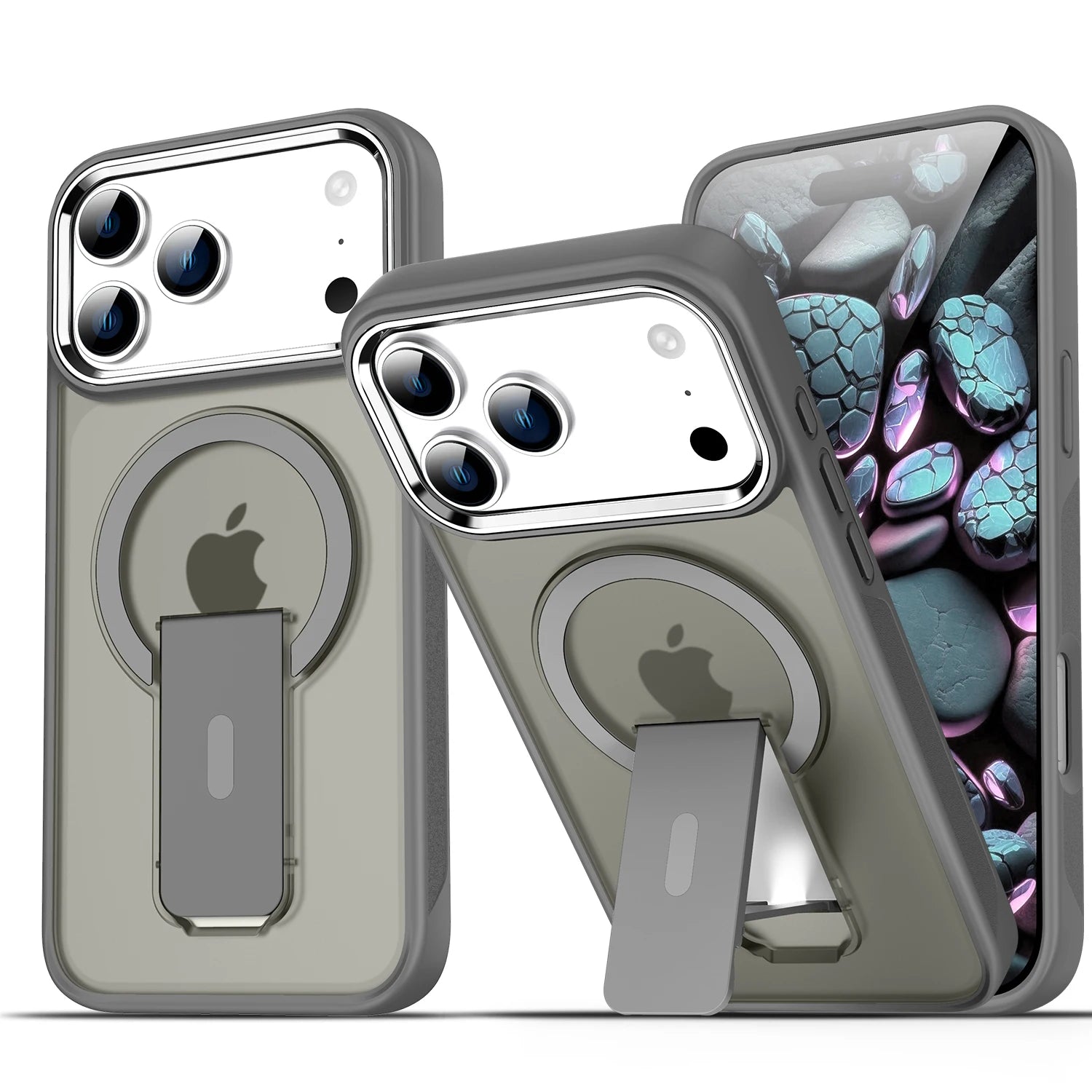 Anti-Glare Frosted MagSafe Protective Case with Kickstand for iPhone 17 Series