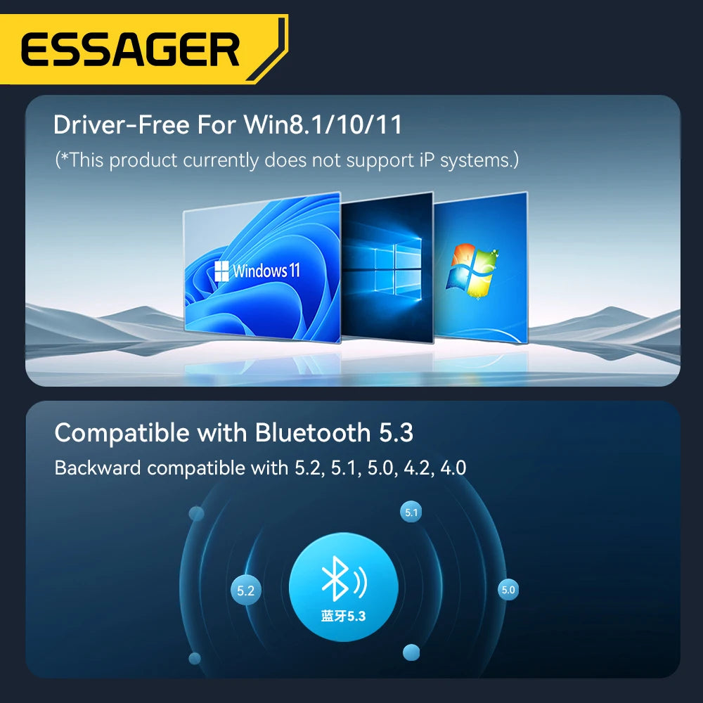 Essager Bluetooth 5.3 USB Transmitter & Receiver