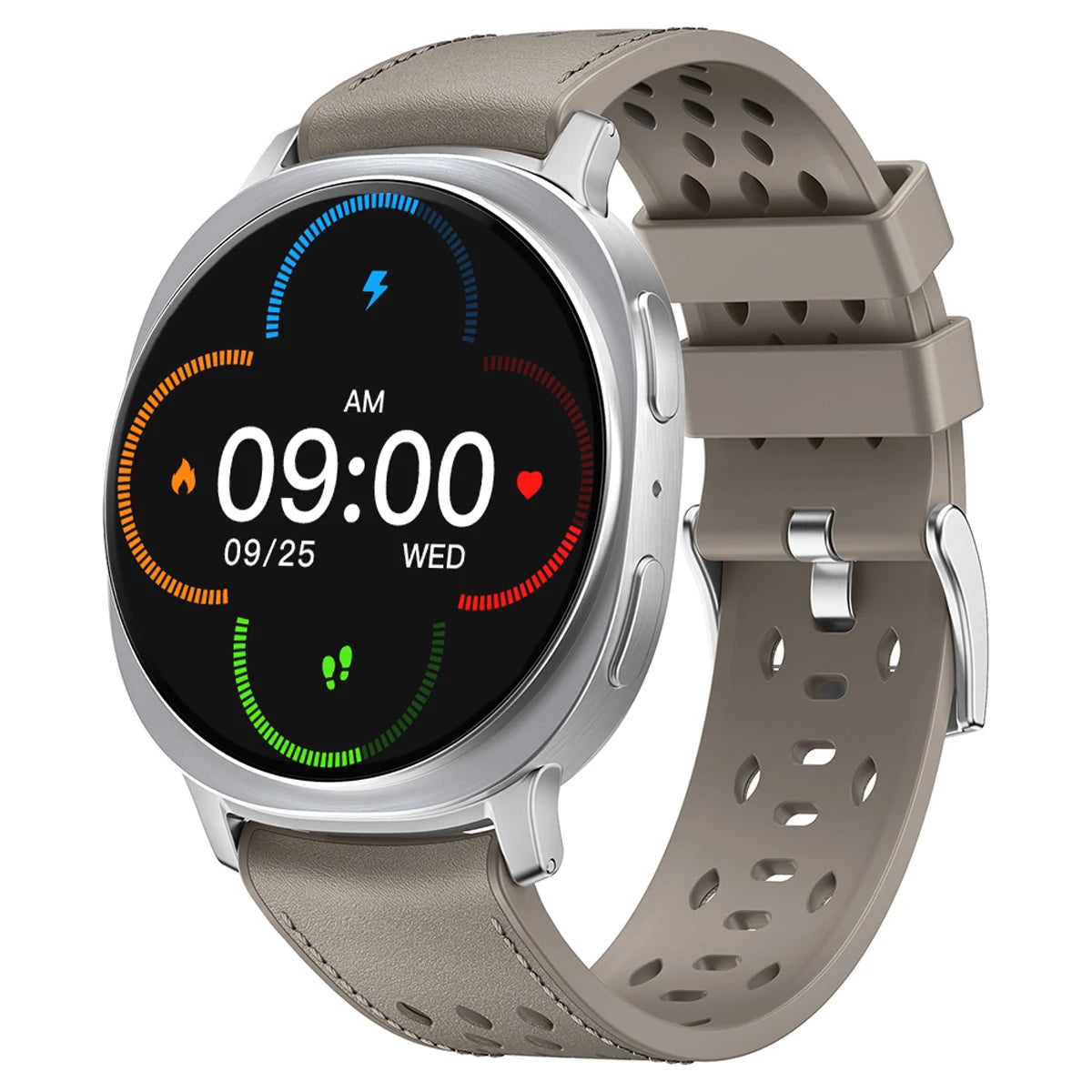 Hybrid Leather and Silicone Watch Strap with No-Gap Fit for Samsung Galaxy Watch Ultra 2