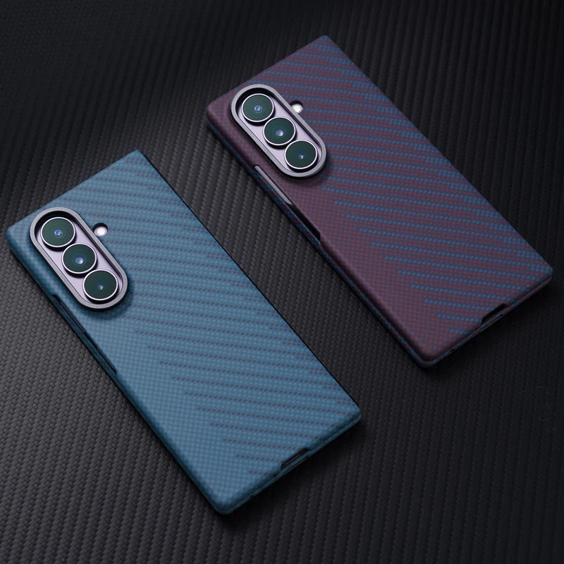 Ultra-Thin Carbon Fiber Folding Case with Raised Camera Ring for Samsung Galaxy Z Fold 8 Ultra