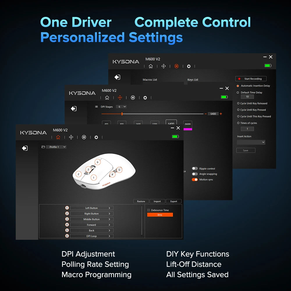 Kysona M600 V2 Wireless Gaming Mouse