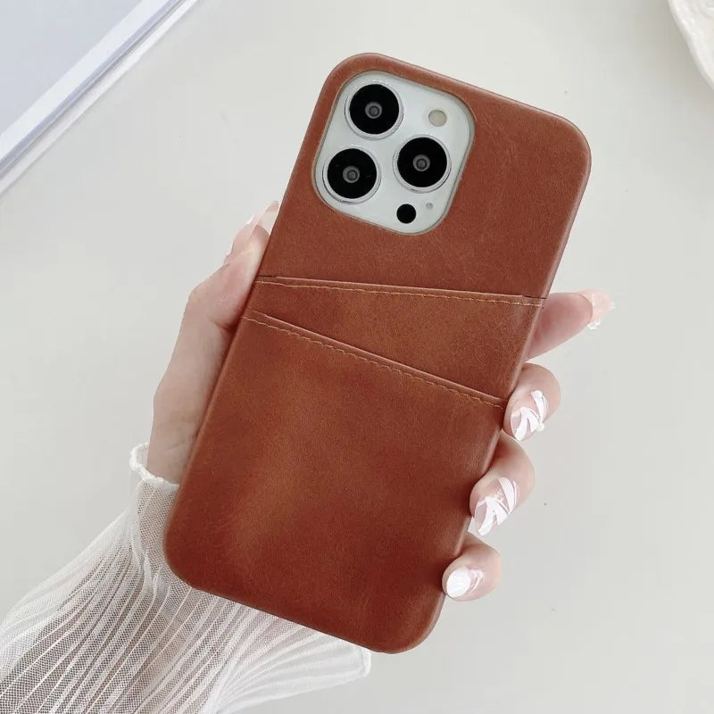Elegant PU Leather Wallet Phone Case for iPhone 16 Series