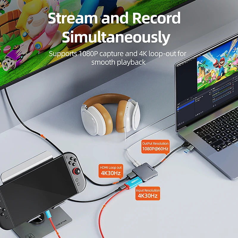 CABLETIME 4K 30Hz USB/Type-C HDMI Capture Card